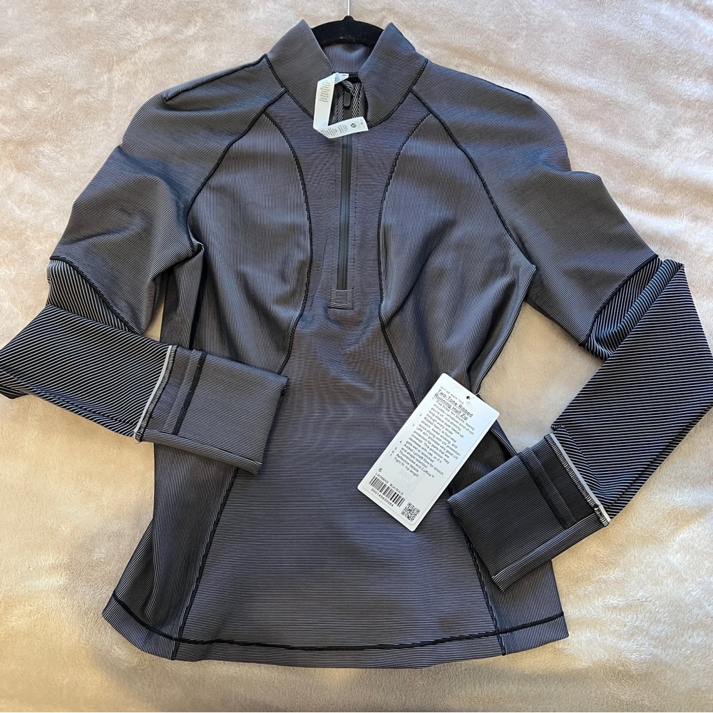 Lululemon two-tone ribbed running half zip